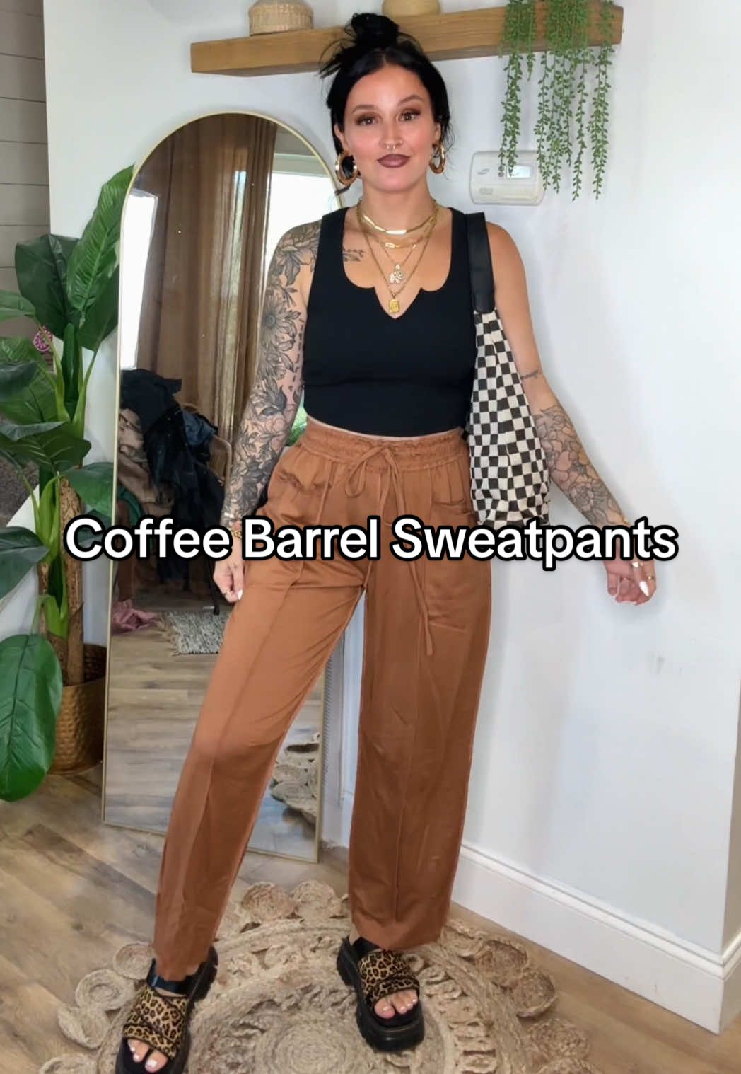 I’m wearing a medium in the color coffee. I recommend sizing up for more of an oversized fit! 