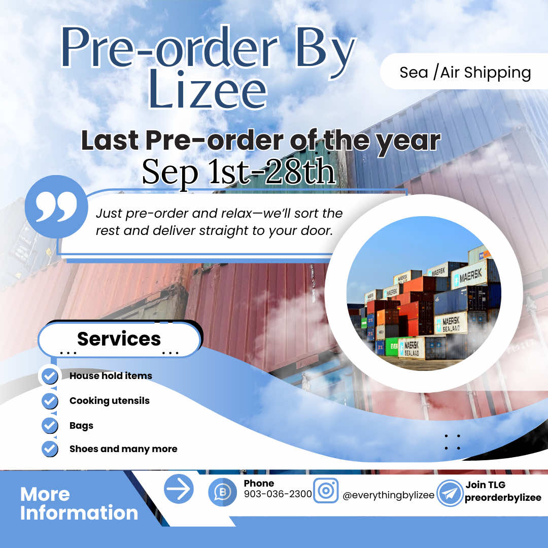 Our last preorder is still on ✅. September 1st-28th✅. Come nd shop luxury for less👍. #preorder #chinaimportation #shippingfee #kitchengadgets #viraltiktok @LDT_ENGAGEMENT 
