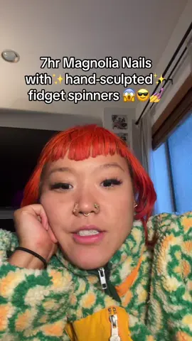 7 hour #nailsbyameya magnolia flower nails 🌼 with hand-sculpted FIDGET SPINNERS 😎🤪💖💅 !!!!