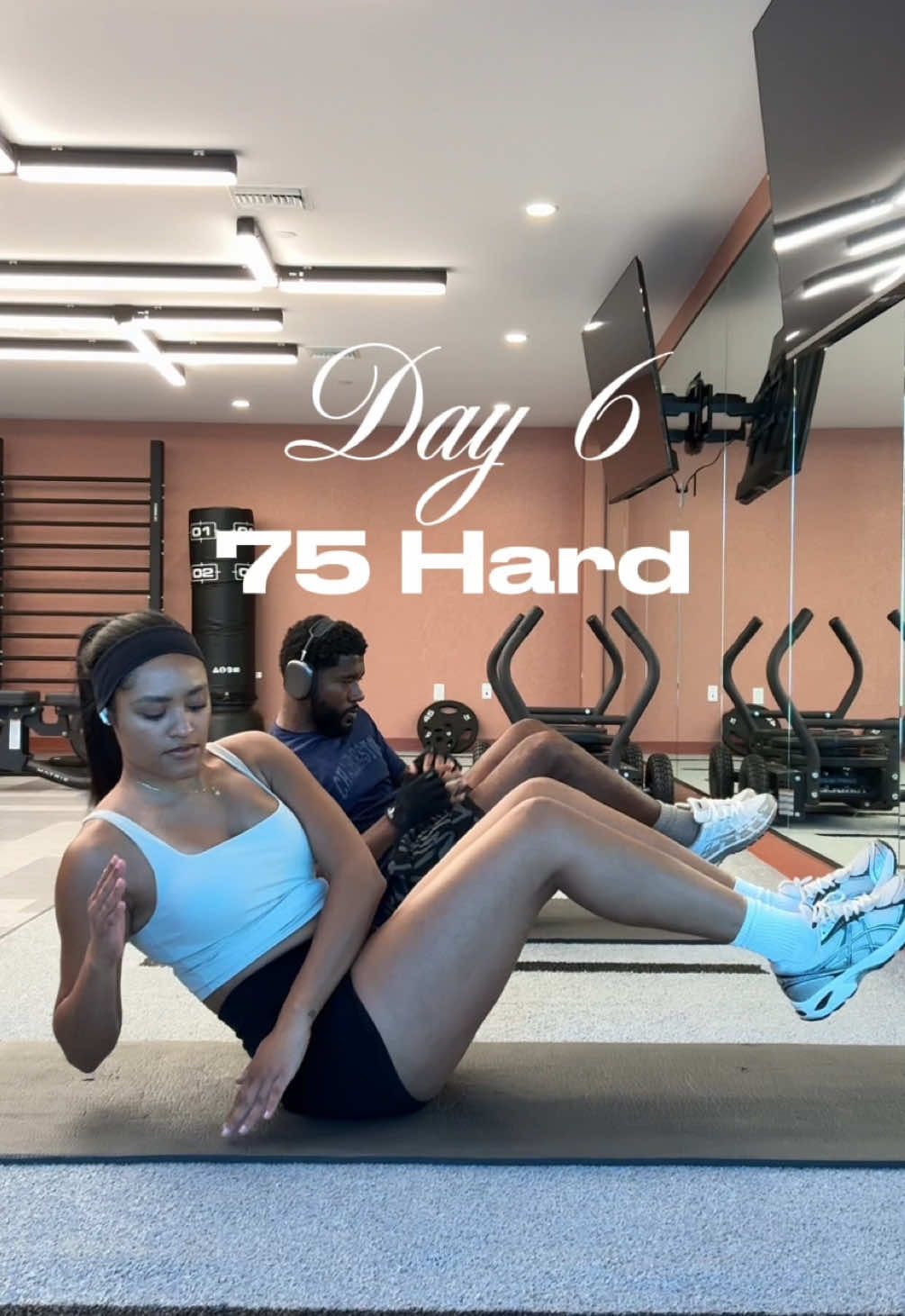 Day 6 • 75 Hard ✨ abs to finish and kill us cuz that’s exactly what it feels like 😭 but we doing it 💪🏾