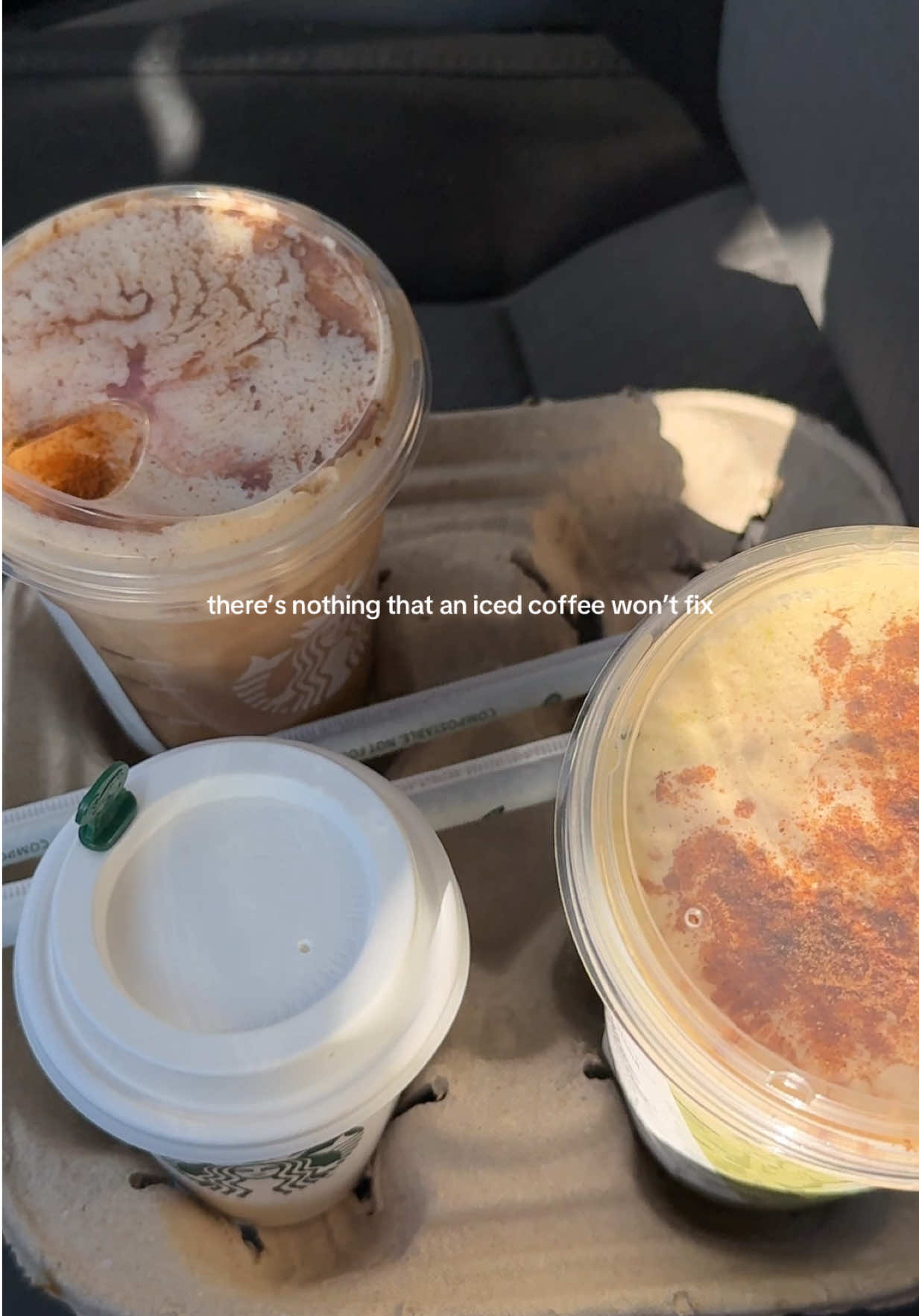 Especially iced coffee in the fall 🫡 #icedcoffee #momlife #coffeerun #reallife 
