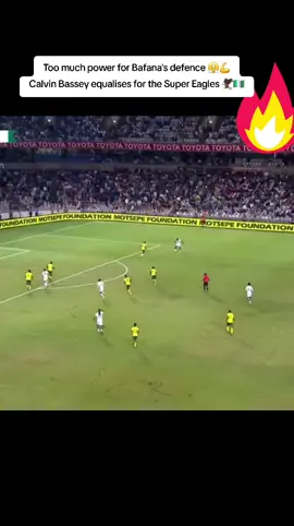 Too much power for Bafana's defence 😤💪 Calvin Bassey equalises for the Super Eagles...#creatorsearchinsights #ominimore #bafanabafana #SuperEaglesTeam #africa 