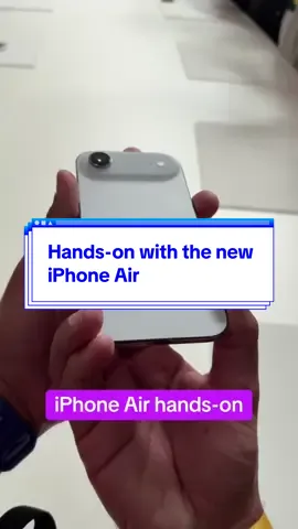 Hands-on with the new iPhone Air. The thinnest phone in Apple's iPhone 17 lineup this year. The Verge's senior smart phone reviewer, Allison Johnson, says it is indeed lightweight and she got the same impression when using the Galaxy S25 Edge. #apple #iphoneair #Tech #techtok 