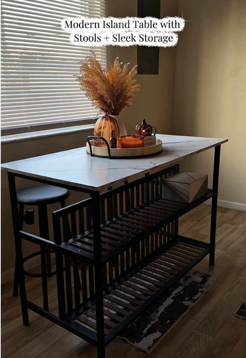 Because your kitchen deserves both beauty + storage 🤍 • • • @AWQM  #homedecor #kitchenisland #kitchendecor #diningtable #falldecor 