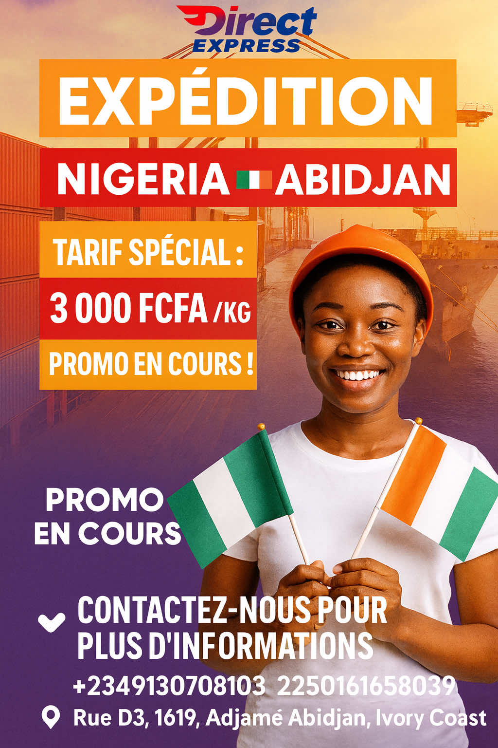 Replying to @Direct Express Ways🇳🇬➡️🇨🇮 2026 isn’t just another year — it’s a movement 🚀. My plan is simple: help more Nigerians in Ivory Coast 🇨🇮 connect with suppliers, grow businesses, and change lives through Direct Express logistics. This is bigger than transport, it’s about building a future 💯. #DirectExpress #Plan2026 #NaijaInAbidjan #YourPackageInGoodHan
