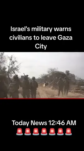 Israel's military warns civilians to leave Gaza City#america #Gaza #freeplastain🇵🇸 #newschannel #BBCNEWS 