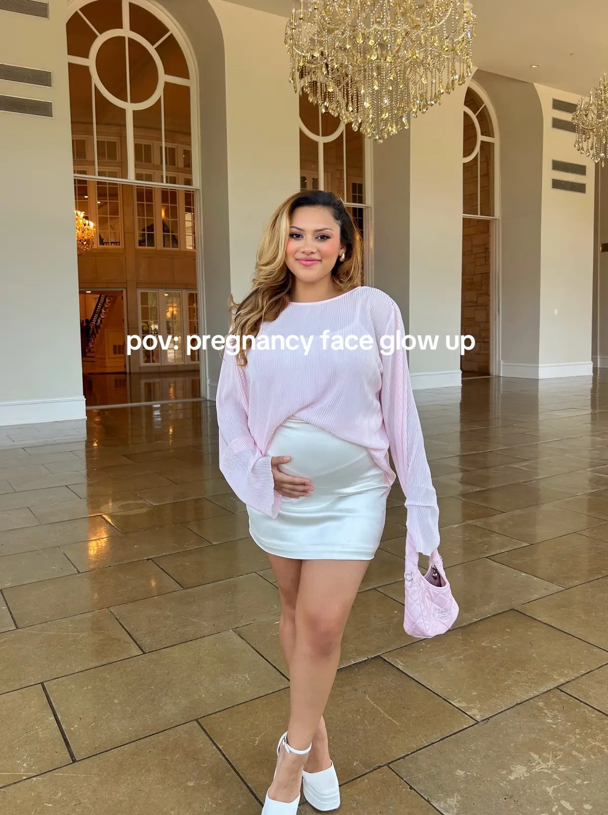 the prenatal glow no one likes to highlight !! I had my own nerves about the body changes through pregnancy bc of comments online but they aren’t all bad and everyone is different 🤍 #pregnancyjourney #pregnancytok #pregnant #prenatal #prenatalcare 