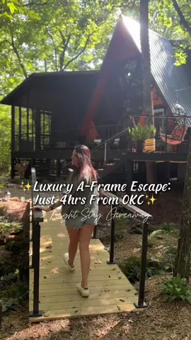 ‼️G I V E A W A Y‼️ This luxury A-frame cabin is just 4 hrs east of OKC in Mena, AR - @A Quiet Place Mountain Escape - a beautiful escape, the perfect place to disconnect from everyday stress and reconnect with your loved ones.  Win a 2 Night Stay* •Follow Me and cabin •Tag a friend (each tag/comment =1 entry) •repost  BONUS: Subscribe to Cabin newsletter * 3day/ 2night weekday stay excluding holidays, October, December & March. Offer expires 365 after giveaway. #roadtrip #arkansasoutdoors #okie #arkansas #cabinstay      
