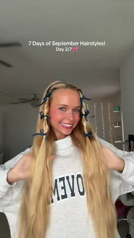 bow hairstyle season💙🎀☕️ #cutehairstyles #hairtutorial #hairstyleideas #fallhair #hairstyles 