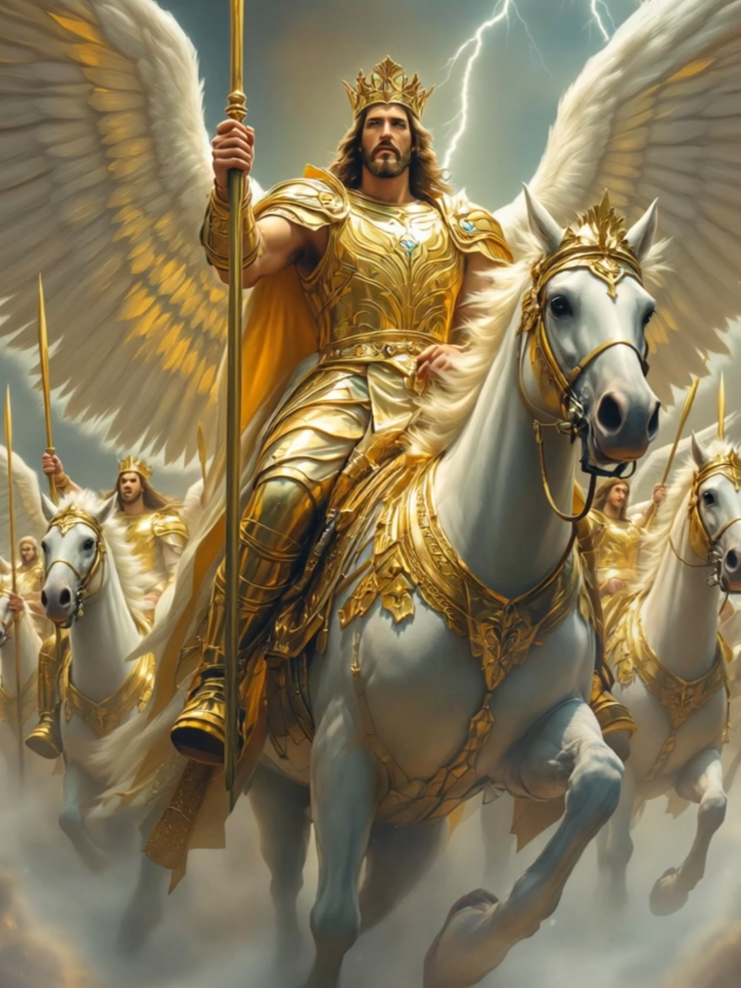Jesus rides forth… the Apocalypse begins. #Jesus #Jesucristo #Apocalypse #Revelation #KingOfKings #RiderOnTheWhiteHorse #HeavenlyArmy #DivineJudgment #EternalGlory #ForYou #FYP
