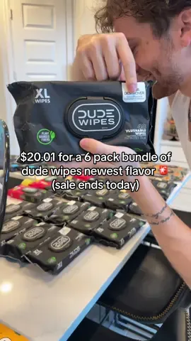 $20.01 for a 6 pack bundle of dude wipes newest flavor 🚨 (sale ends today) #dudewipes #wipes #wetwipes #flushablewipes #dudewipesformen @dudewipes 