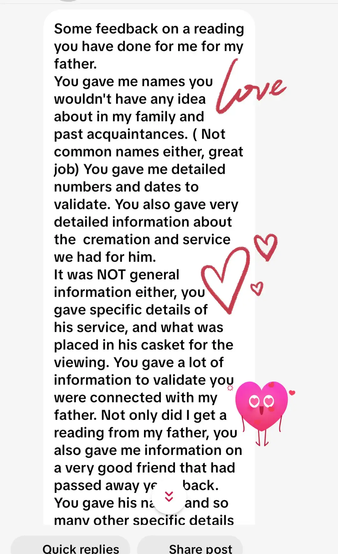 I guess everybody is liking the new me and they just want to give me feedback which I think is amazing.Of course, i'm not saying their names, I don't want anybody bothering them!!  #tiktok #viral #fyp #psychicmedium #foryourpage 