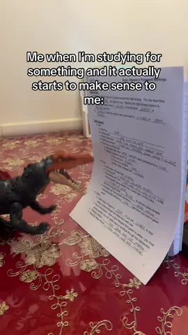 One of the top 5 best feelings you can ever get since it feels like your actually doing something right and not just winging it all out 😂😂😂#dinosaur #meme #relatable #viral #mestudying 