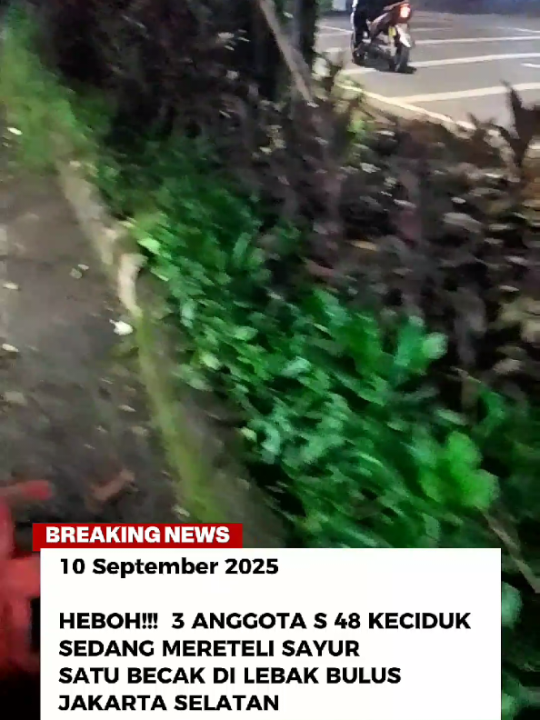 10 September 2025 HEBOH!!!  3 ANGGOTA S 48 KECIDUK SEDANG MERETELI SAYUR SATU BECAK DI LEBAK BULUS JAKARTA SELATAN #beritaterkini #beritaviral #berita 