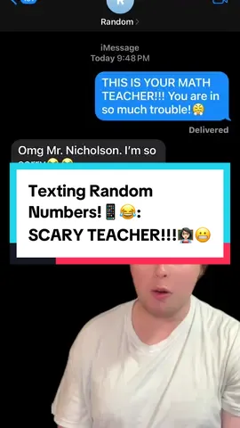 Texting Random Numbers!📱😂: SCARY TEACHER!!!👩🏻‍🏫😬 #comedy #viral #textingstory #prank 