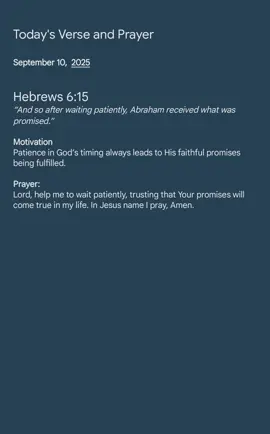 Today's Verse and Prayer September 10, 2025