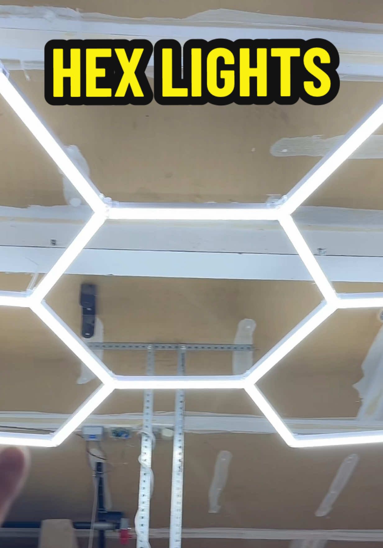 Turn your garage into a showroom. 💡🚗 Hyperlite Hexagon LED Lights deliver ultra-bright, energy-efficient lighting that transforms any space into a professional-grade setup. Perfect for car guys, detailers, and anyone who wants their garage to look insane. #GarageGoals #HexagonLights #CarDetailing #GarageSetup #ManCave