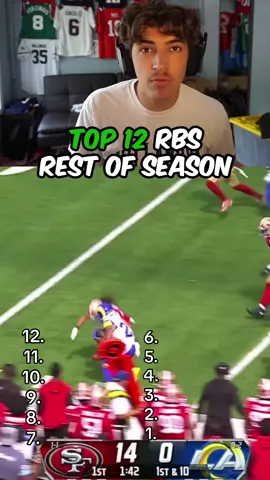 TOP 12 RBS REST OF SEASON #nfl #fantasyfootball 