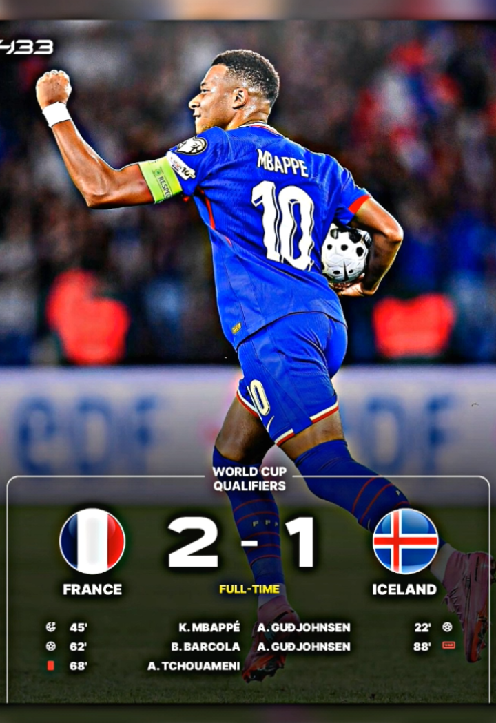 France vs Iceland (2-1), France menang 🔥 #france #iceland #worldcupqualifiers #prancis #football #fyp 