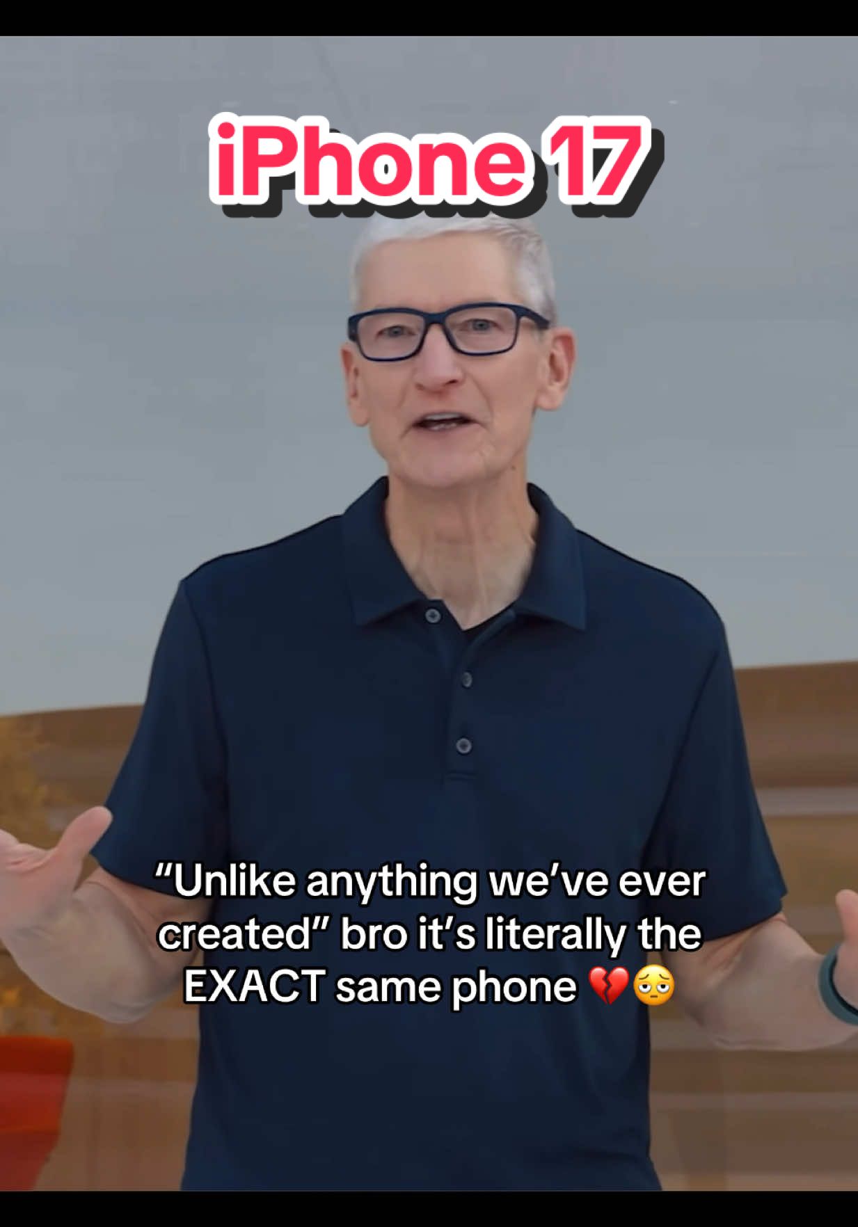 Like genuinely I can't even tell the difference between the two #fyp #apple #iphone #event #funny 