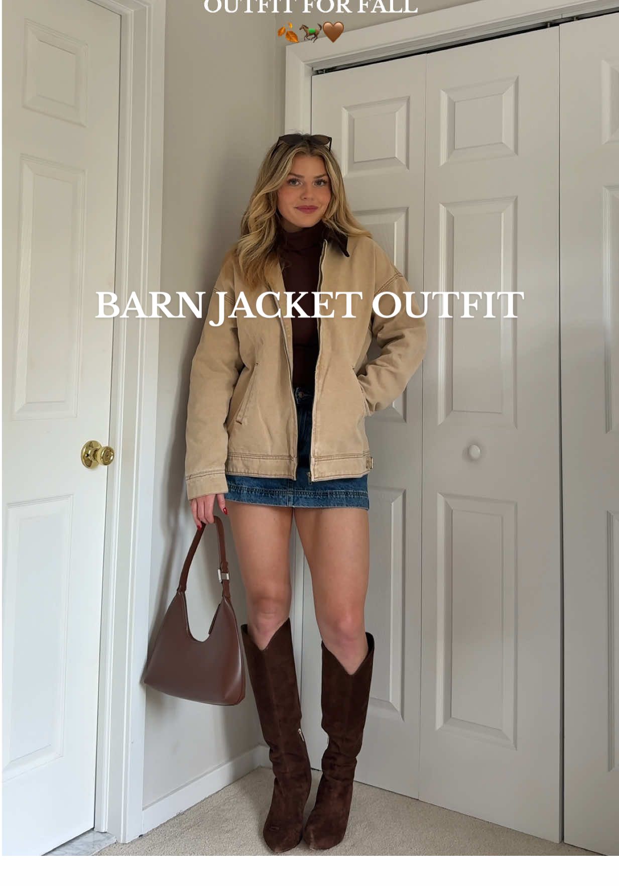 My favorite trend for fall: barn jackets 🐎 entire fit is on my storefrnt or LTK! 🤎 #falloutfitinspo #falloutfits #amazonfallfashion #fallfashion #barnjacket 