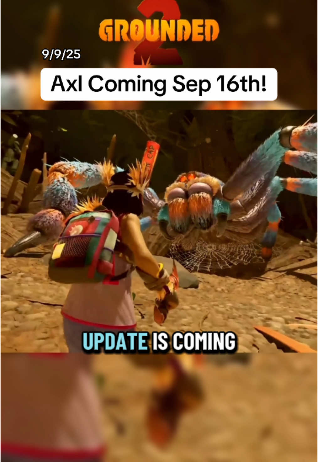 Grounded 2’s newest update is coming to the public test beta on September 16th, with the full release coming on September 30th! This new update will include the new tarantula boss, new weapons and armor and new PC customization settings. #grounded2 #groundedgame #xbox #gaming 