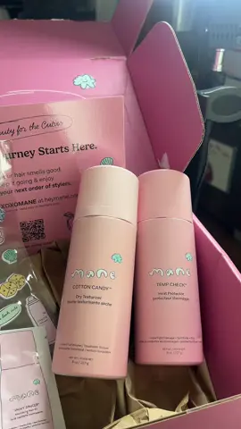 Mane Dry-texture, Heat Protector and Hair Oil. TikTok exclusive bundle Mane Cotton Candy Dry Texture & Hair Volume Spray (8 oz) • Lightweight texturizing spray that gives instant volume at the roots, soft tousled texture without crunch or residue . Infused with Mane's signature Sea Sweet scent. • Provides heat protection up to 380 of—a nice added bonus for heat styling . • Suitable for fine, medium, and thick hair in all textures from straight to coily. Mane Temp Check Anti Frizz Heat Protectant • Weightless dry spray that protects against heat, frizz, and humidity. Leaves hair soft, touchable, and residue-free, with signature Pinky Promise scent (lychee, rose, vanilla) . Suitable for fine to thick hair in all textures, same as Cotton Candy .
