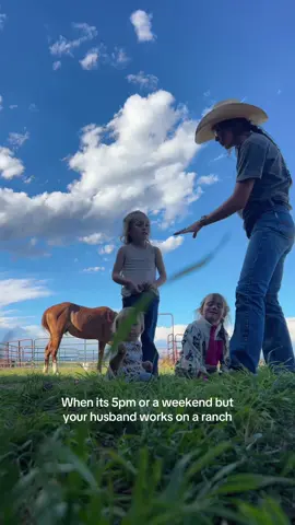 40hrs a week is a dream  ☁️ #bluecollar #ranching #sahm #momlife #cowboy