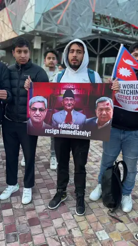 To the life lost during peace protest against the corruption and corrupt people.  @Federation sq, MELB Jai Nepal. #genz #protest 