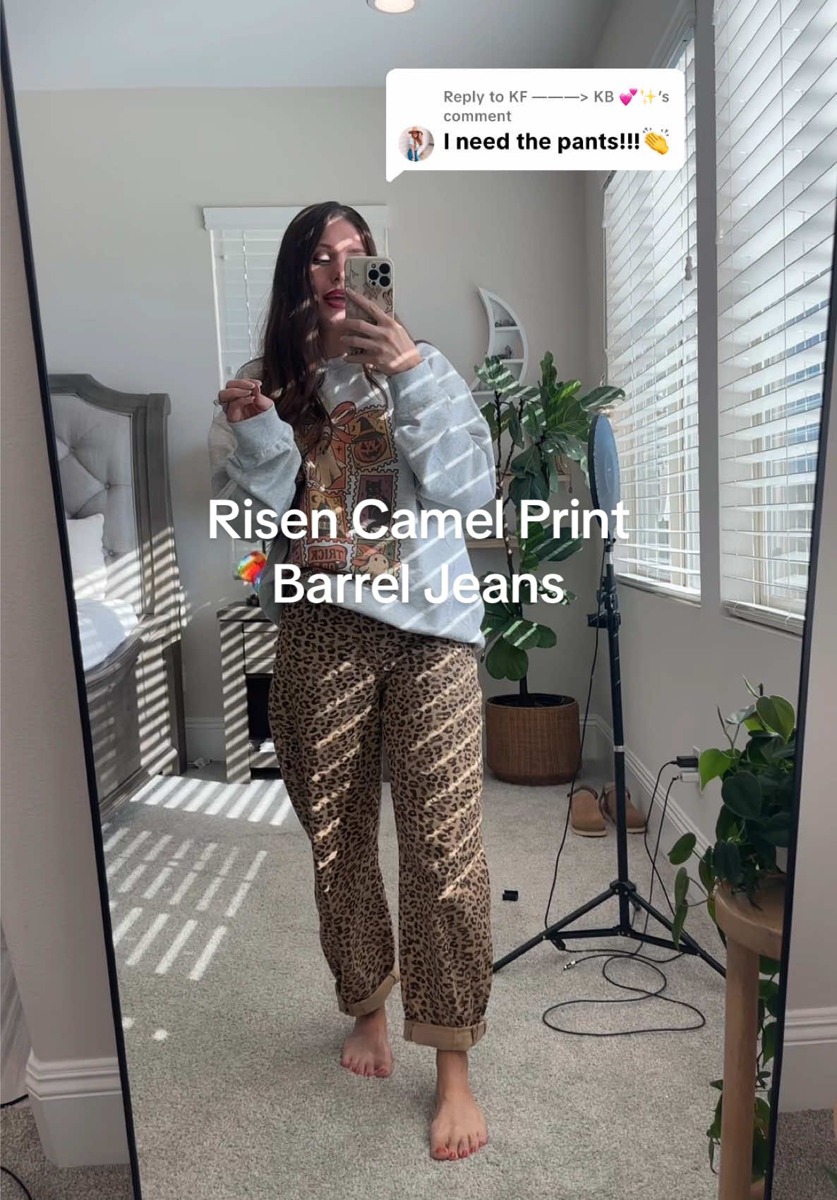 Replying to @KF ———> KB 💕✨ they’re the Risen Camel Wild Anout You Cuffed Barrel Jeans! 🤎 #barreljeans #cuffedjeans #risenjeans #tiktokshopcreatorpicks 