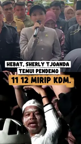 HEBAT, SHERLY TJOANDA TEMUI PENDEMO, 11 12 MIRIP KDM #bismillahfyp #kdm #kangdedimulyadi #serlytjoanda #sherlytjoanda 