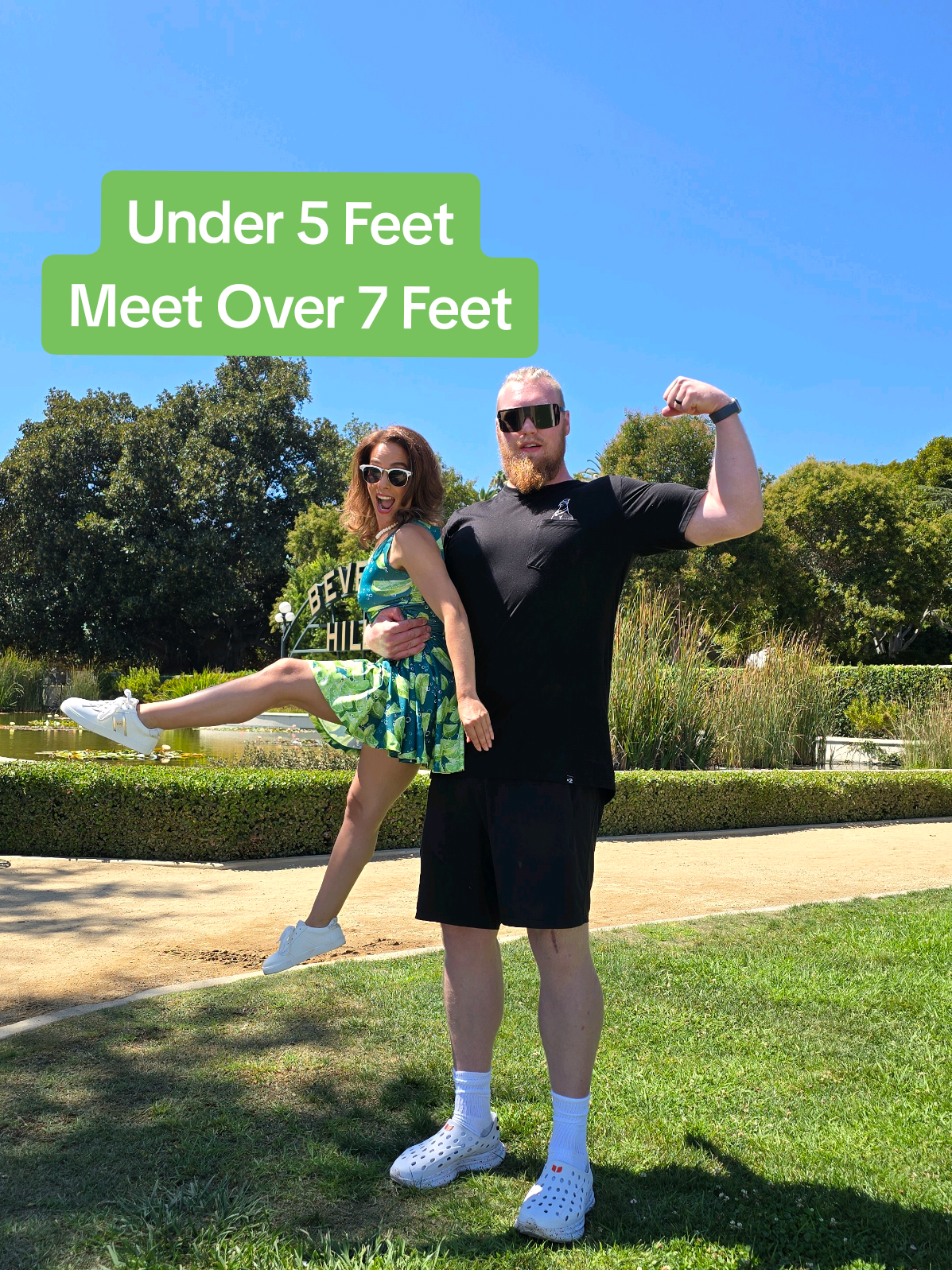 When you’re under 5ft and your friend makes you feel like an action figure 😂💪 @Sean Berg  #TinyButMighty #shortgirl  #HeightDifference #cancanchallenge 