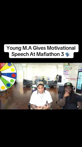 Young M.A Gives Motivational Speech At Mafiathon 3 🗣️ #YoungMA #KaiCenat #Motivational #Motivation #Mafiathon3 