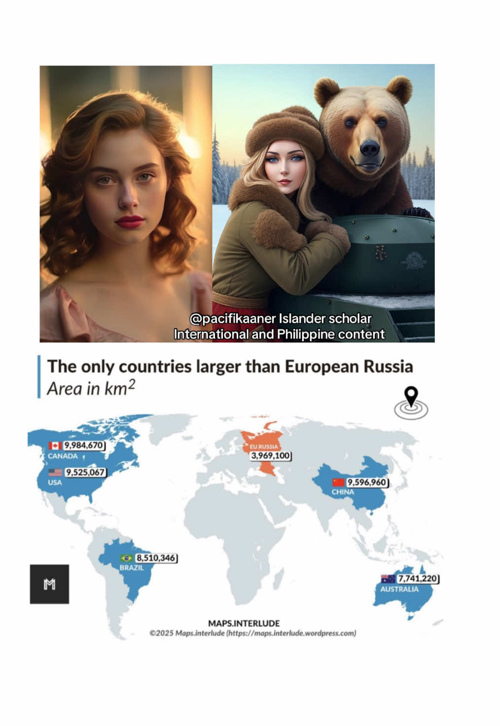 The only countries larger than European Russia _ #history #russia #geography #map #maps            