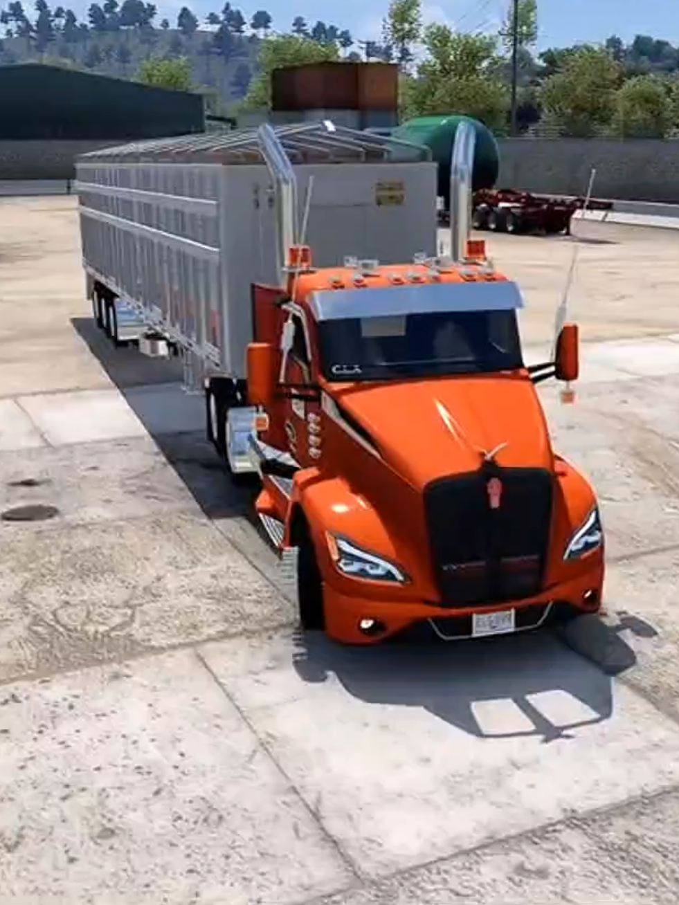 llegando a descargar y me retan a parquear desde la cabina . #camiones #thedorian #americatrucksimulator #truck #simulator  camión parqueando 