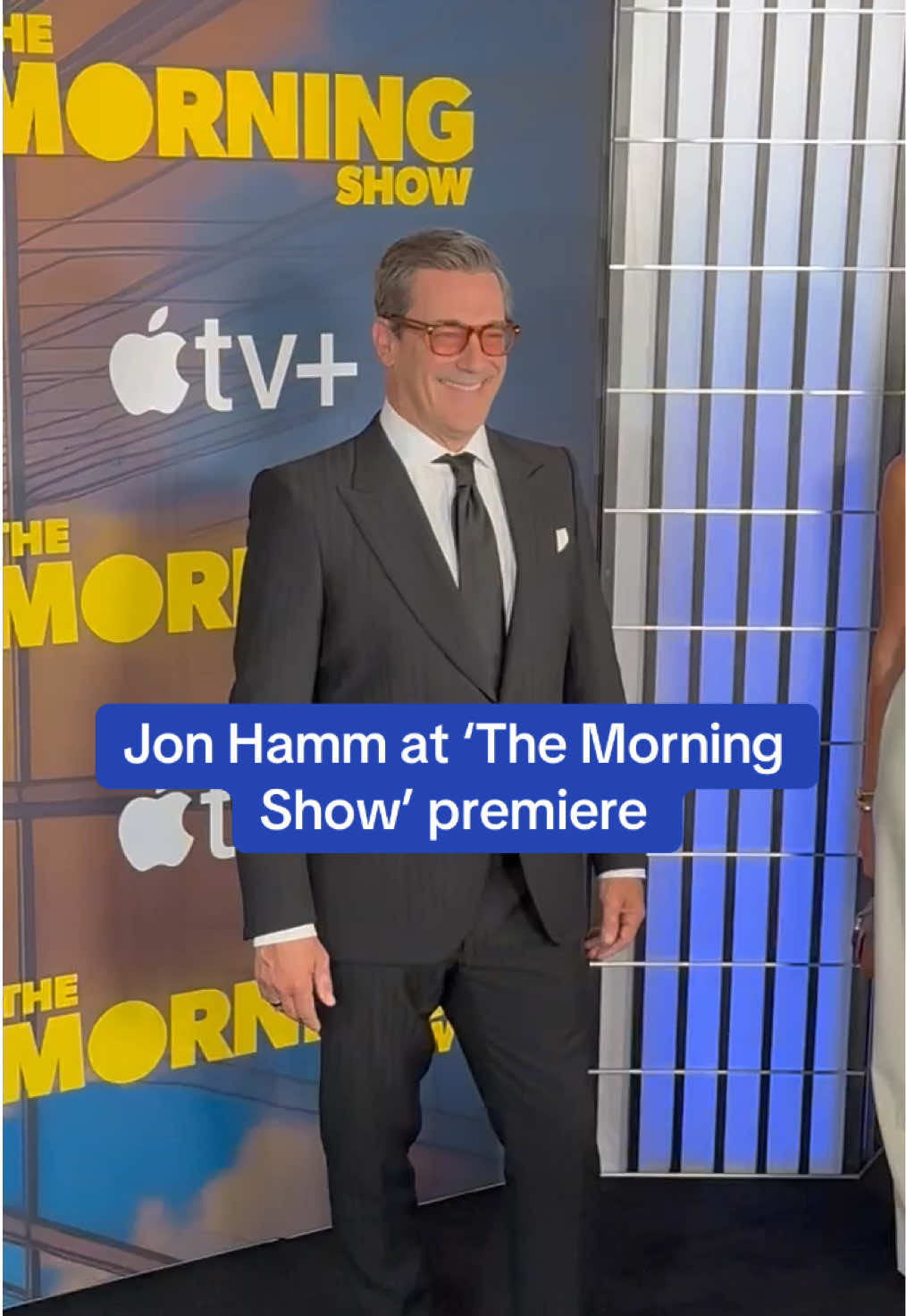 #jonhamm is all smiles at the premiere of #themorningshow 