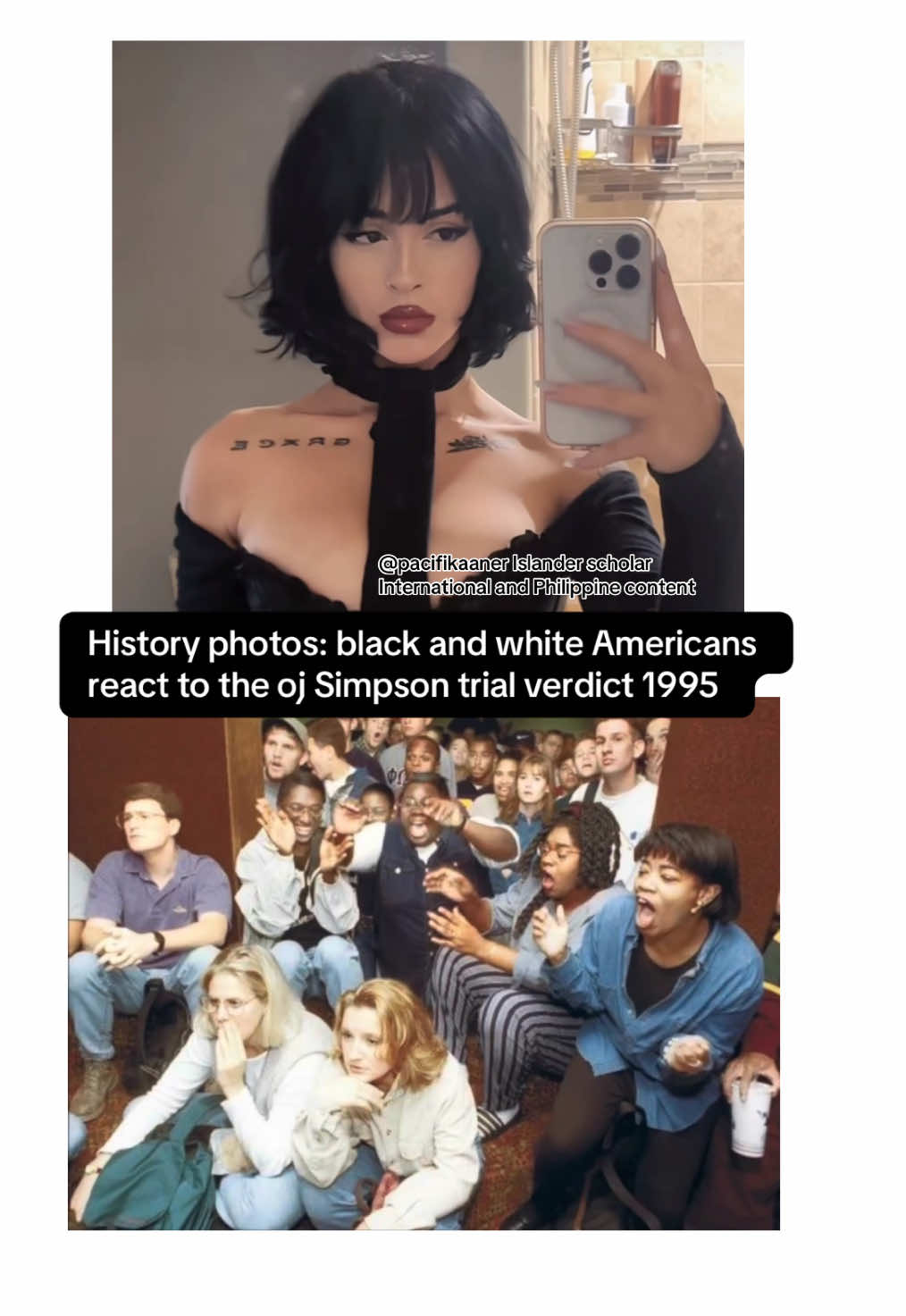 History photos: black and white Americans react to the oj Simpson trial verdict 1995  _ #history #geography #map #maps #mapper 