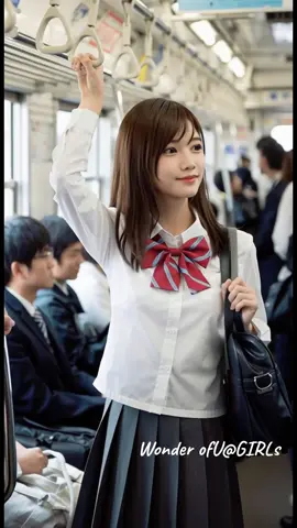 電車通学途中の可愛いJK🩷#ai美女 #jk #aigirl 