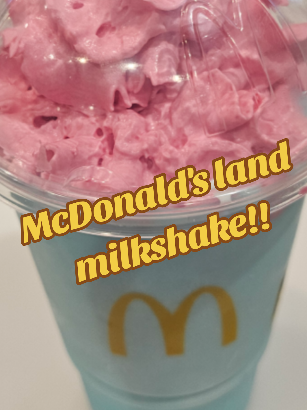 Tried the McDonald'sLand milkshake...8/10 the pink whip cream tasted icky it was a 10/10 at first imo but the whip cream messed it up 😔 (the blue tasted like a mix of blueberry and cotton candy 🍬) #mcdonalds #milkshake #mcdonaldsland #fyp 