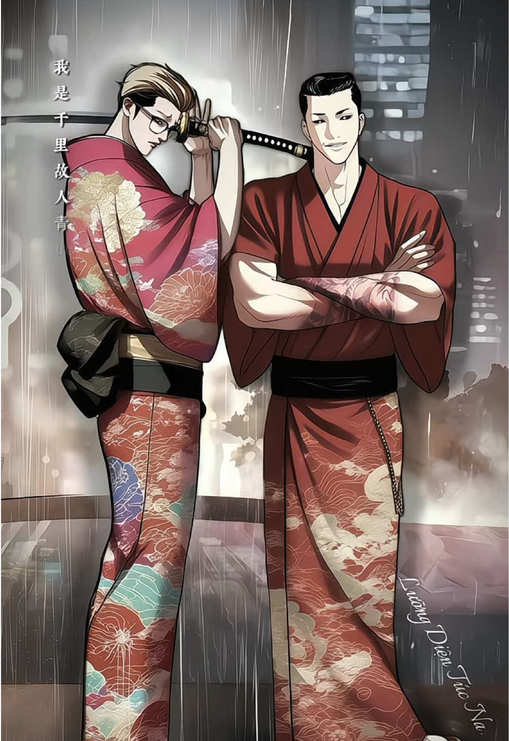 一場細雨一場愁，一次回眸一生候。 “Nhất trường tế vũ nhất trường sầu, nhất thứ hồi mâu nhất sinh hầu.” #jonggun #jungoo #lookism #윈드브레이커 #manhwa 
