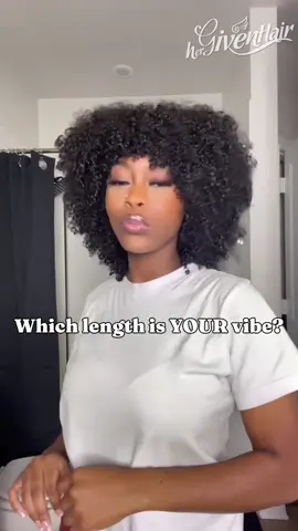 If you could only keep ONE length, which one would you choose?🤔 . Credit & Hair Info: @All Things Manteme -10'' Coily Dark Allure Shake N Go Full Wig @PurelyDLeah -14'' Curly Shake N Go Full Wig @raé💌| British Babe in America -16'' Coily Shake N Go Full Wig @ANG🪮 -18'' Coily 8AM Effortless™ Full Wig . Get Same Wig Up To $130 OFF with 