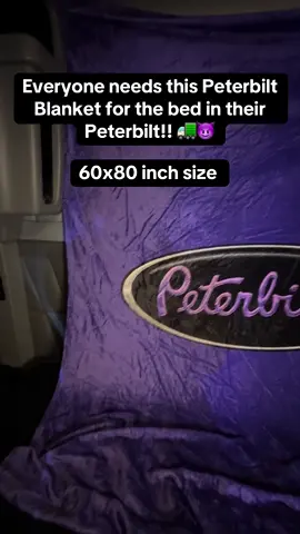 Everyone needs a purple and black Peterbilt blanket!! 😈🔥🚛 @semi_crazy_peteguy #truckerswife #semi #trucking #peterbilt #peterbiltblanket 