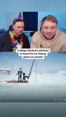 College Students attempt to beat the ice fishing game on stream #kickstreaming 