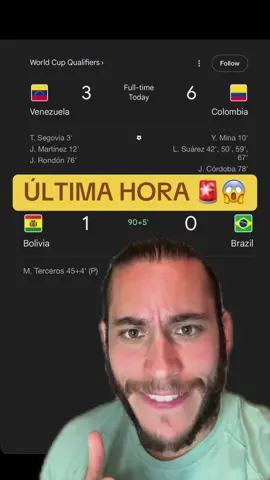 Veneuzela queda fuera del mundial mientras que Bolivia pasa al repechaje 🚨