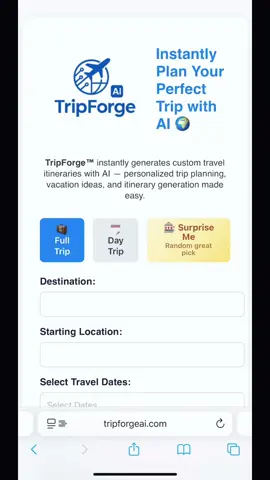 TripForgeAI.com Check it out, see what’s out there! #traveltips #travelitinerary #AdventureVibes #travelhacks #travelplanning 