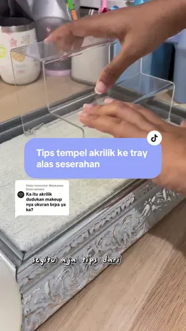 Membalas @Waykanan Entertaiment Ini aku spill yaa kaa ukuran akrilik & belinya dimana. Sekalian tips cara nempel akrilik ke alas tray seserahan🤗 Akrilik https://s.shopee.co.id/1Vpf0yCYp7 Nano tape https://s.shopee.co.id/5pyeDVoppb #Seserahan #SeserahanNikah #SeserahanCantik #DekorSeserahan #SeserahanJakartaTimur #SeserahanPasarRebo #WeddingJakarta #LamaranCantik #BridesToBe #IndonesiaWedding #seserahankalisari #seserahancijantung #seserahanciracas  #hantaranpernikahan 