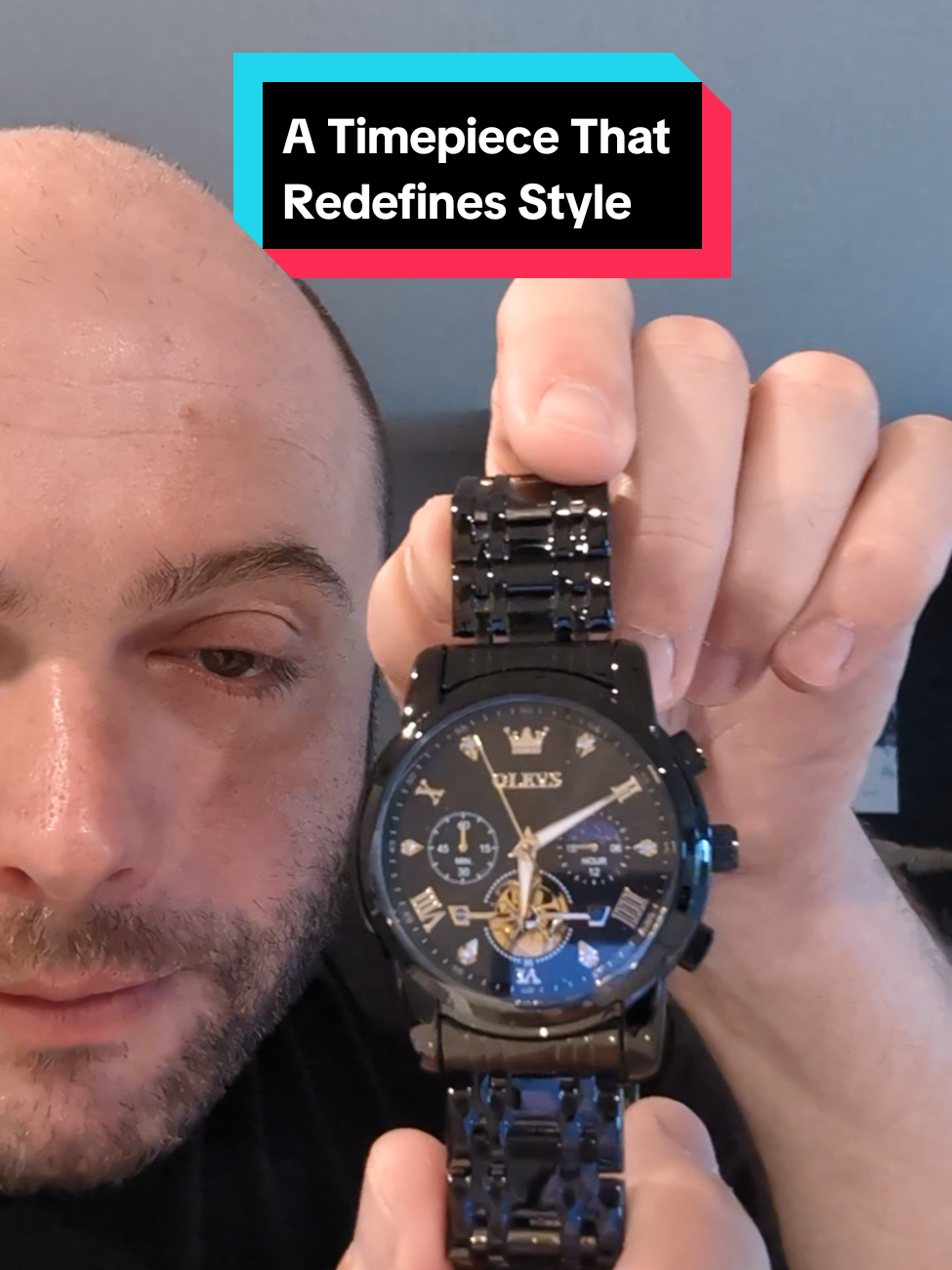Redefine your style ⌚ The all-black Olevs watch features a stunning face and a sleek, elegant design that’s perfect for any occasion. #OlevsWatch #WatchTok #ElegantStyle #Timepiece #MensFashion 