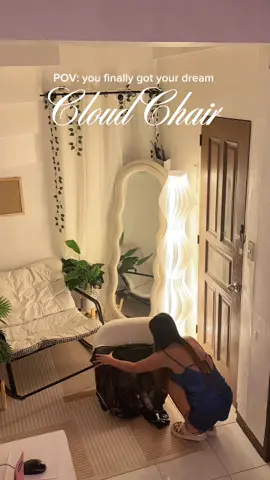 Finally got my dream cloud chair😍 #cloudchair #aesthetic #aestheticschair #homedecor #homedecorideas 