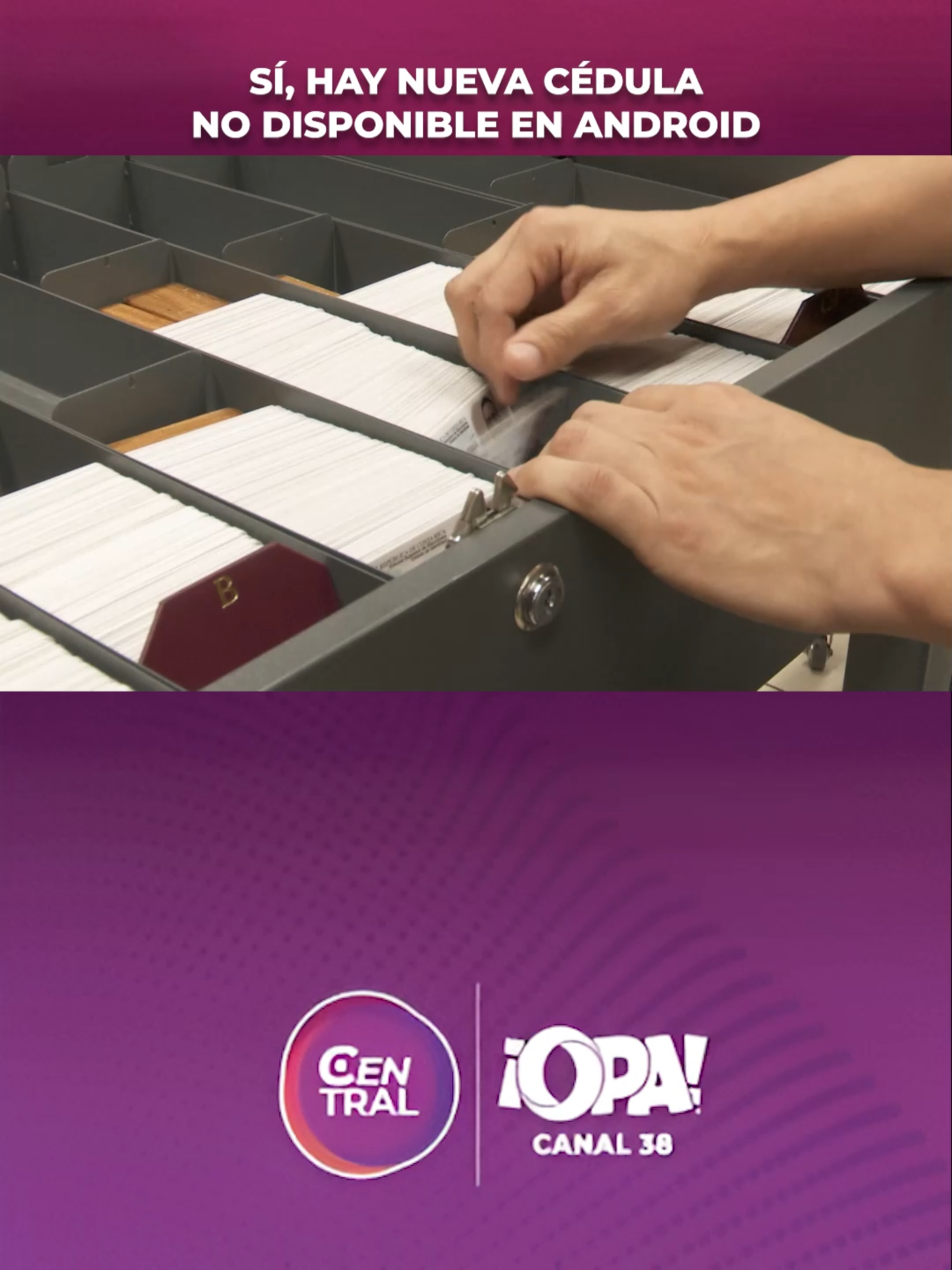 #CentralNoticias | Sí, hay una nueva cédula, no disponible en Android Nueva cédula digital servirá para todos los trámites, excepto para las elecciones en febrero 2026. Le contamos el ABC para obtener el documento desde su celular, pero si tiene sistema Android tendrá que esperar. 📷 Recuerde sintonizar #CentralNoticias de lunes a viernes a las 2 p.m. en Central Ahora y nuestra edición estelar a las 8 p. m. por Gente Opa #Canal38. Nos encuentra en 20 digital de Liberty, 20 análogo y 701 digital de Telecable, 038 TIGO, 38 KaTV y 2110 digital de Kölbi, 38 digital de Metrocom y 38 en Claro IPTV y en Cable Caribe análogo 54 y 277 IPTV, en KTV-IPTV canal 38 y en Cable Plus canal 10 y digital canal 49.1. #IdentidadDigital #CédulaDigital #Trámites