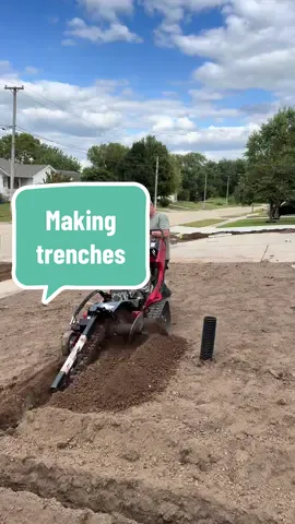 Making trenches for my irrigation system project  #lawntok #lawnrenovation #irrigation 